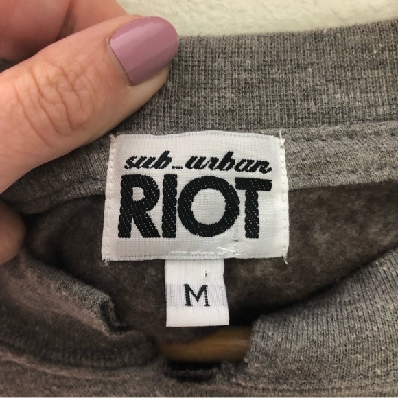 Suburban Riot Squad Raw Hem Pullover Jumper Sweatshirt M - Picture 4 of 5